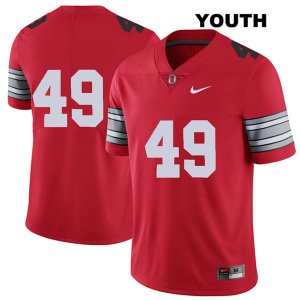 Youth NCAA Ohio State Buckeyes Liam McCullough #49 College Stitched 2018 Spring Game No Name Authentic Nike Red Football Jersey VE20J14RM